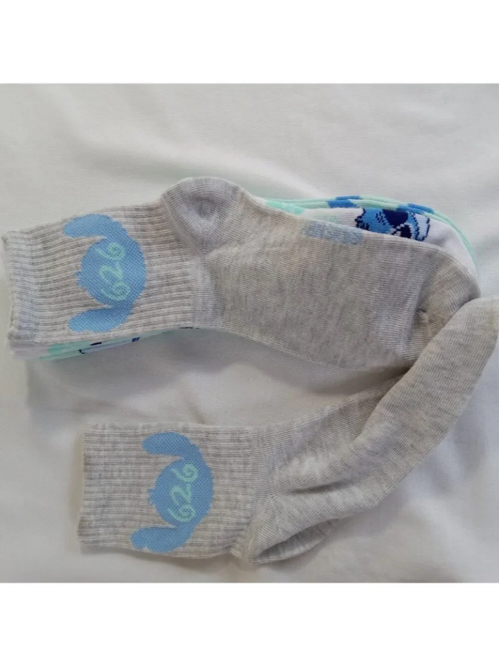 Disney Stitch Mid-Crew Socks Womens 3 Pair Pack & Pixar Toy Story 6 Pair No Show